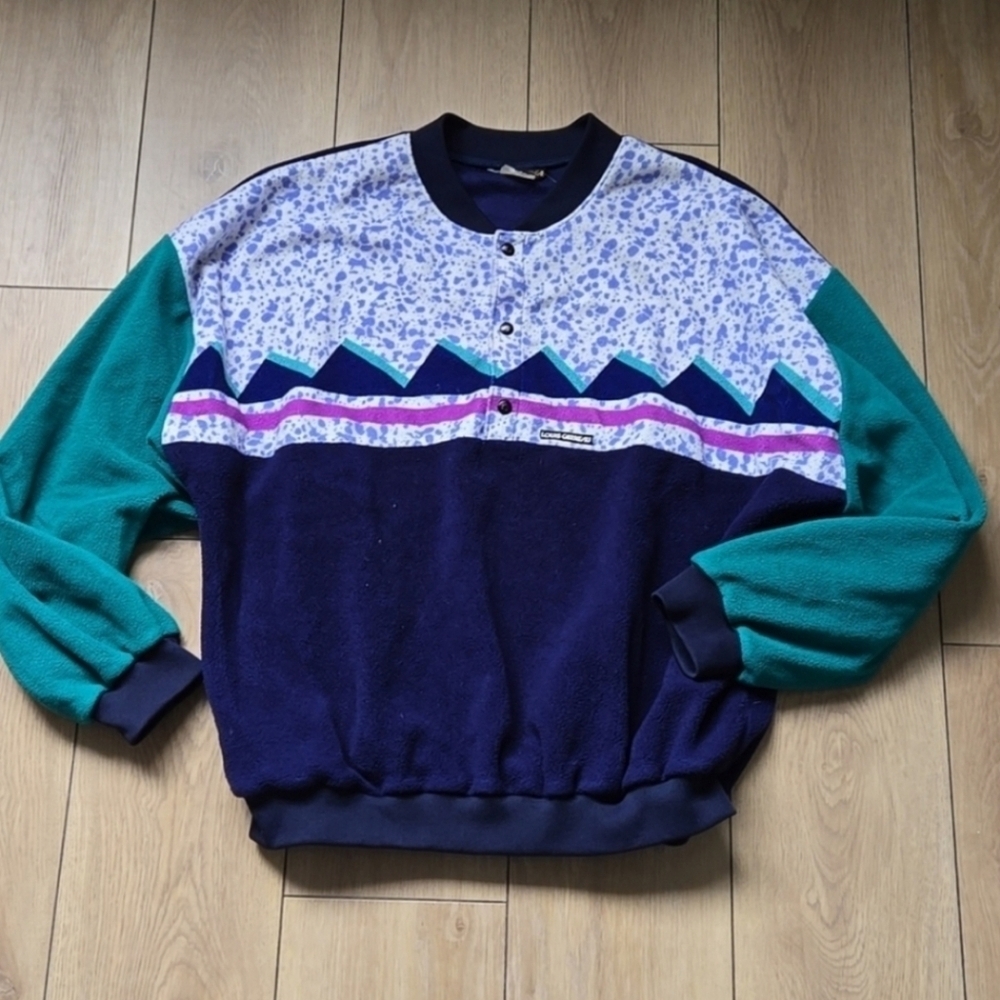 LOUIS GARNEAU Vintage  1/4 snap button fleece - size L